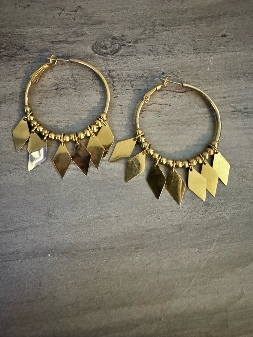 Kinsley Armelle Gold Dangle Charm Hoop Earrings